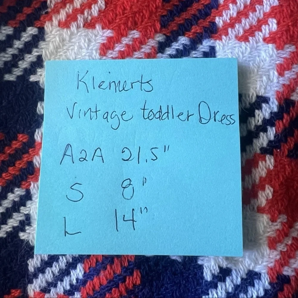 Vintage Kleinerts Toddler Plaid Sweater  Dress Mid Century Americana Retro